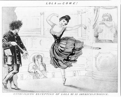 Lola is gekomen! Enthousiaste ontvangst van Lola door Amerikaans publiek. door David Claypoole Johnston